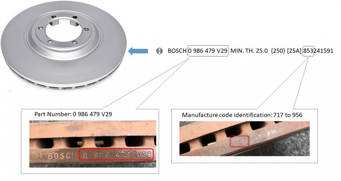 Bosch/ACDelco Brake Disc Rotor ACCC product safety